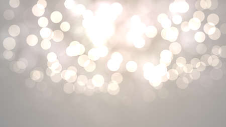 Decorative christmas background with bokeh lights and snowflakesの写真素材