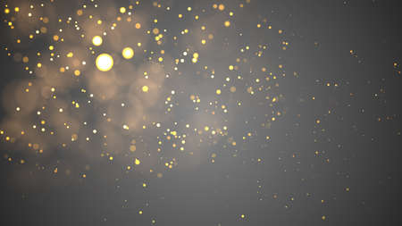 Christmas Background. Golden Holiday Abstract Glitter Defocused Background With Blinking Stars. Blurred Bokehの写真素材