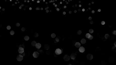 Silver lights bokeh defocus abstract background. Silver Festive Christmas. Glitter twinkled bright background.の写真素材