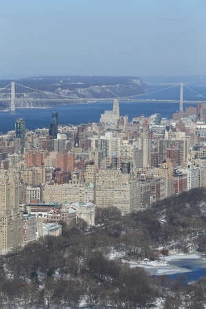 Manhattan, upper west in winterの写真素材
