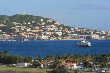 Simpson bay in St. Martin Islandの写真素材