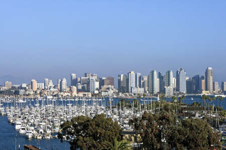 San Diego down town skylineのeditorial素材