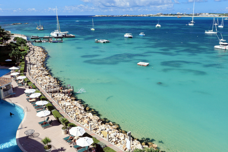 Simpson bay in St.Martin Islandの写真素材