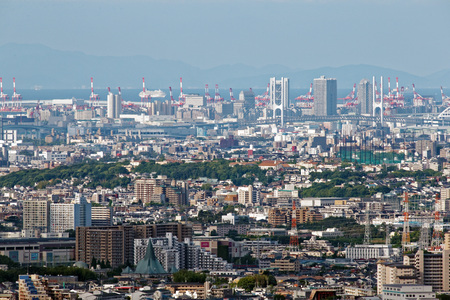 Osaka plain landscape from Mt. Satsukiのeditorial素材