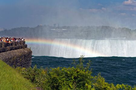 Niagara Falls with rainbowの写真素材