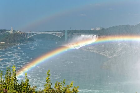 Niagara Falls with rainbowの写真素材
