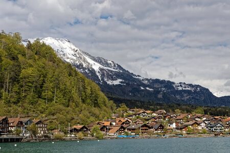 Brienz village with great scenery in Switzerlandの写真素材
