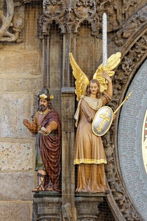 Astronomical Clock at old city hall, Prague, Czech Republicの写真素材