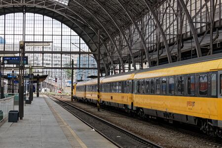 Trains at Prague Main Stationのeditorial素材