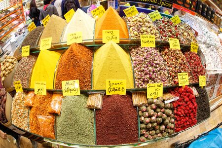 Istanbul, Turkey-September 22, 2019: Egyptian Bazaar. The Spice Bazaar in Istanbul, Turkey is one of the largest bazaars in the city.のeditorial素材
