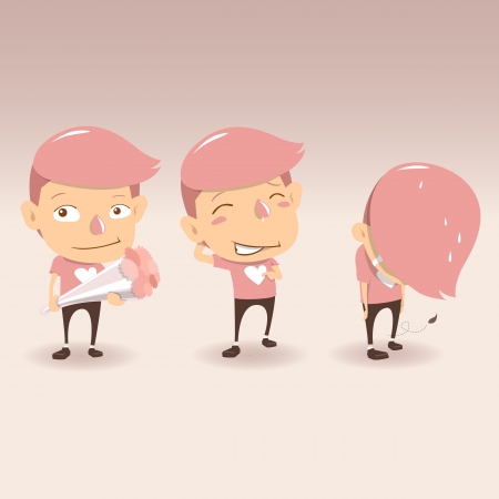 cartoon broken heart  - vector Illustrationのイラスト素材