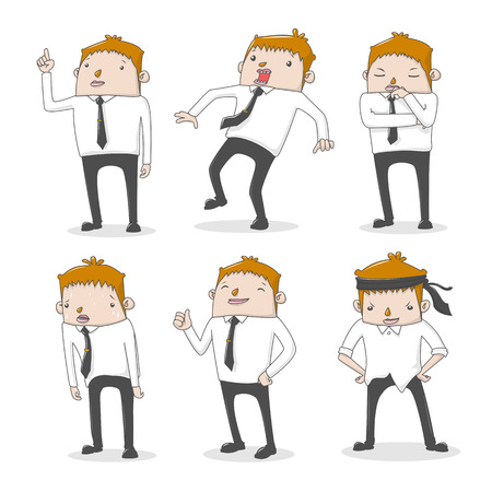businessman worker expressing feeling and emotion - vector illustrationのイラスト素材