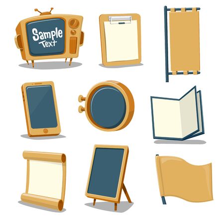 Collection cartoon Signs - vector illustrationのイラスト素材