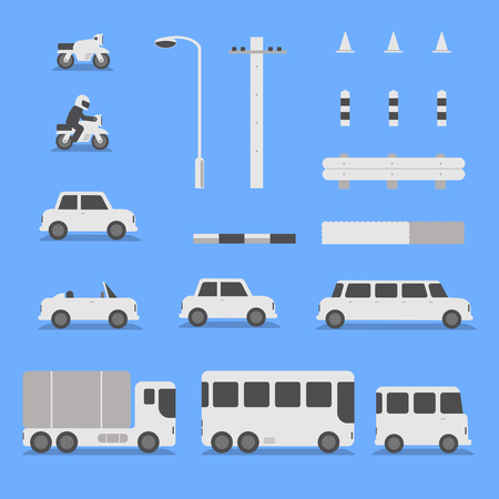 Transport vehicles collection - Vector illustrationのイラスト素材