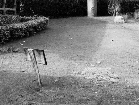 Sign on gardenの写真素材