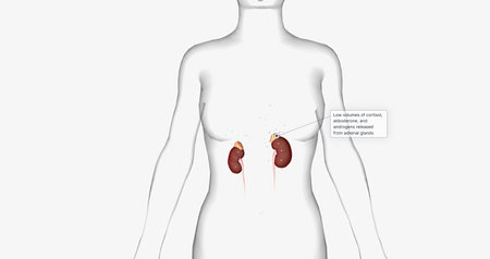 The Addison's Disease, Adrenal Gland 3D renderingの写真素材