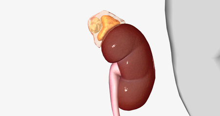 An adrenal incidentaloma is a solid mass in one or both adrenal glands. 3D renderingの写真素材