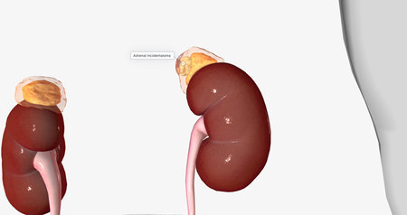 An adrenal incidentaloma is a solid mass in one or both adrenal glands. 3D renderingの写真素材