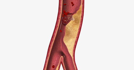 Atherosclerosis is a cardiovascular disease characterized by the gradual buildup of plaque in artery walls. 3D renderingの写真素材