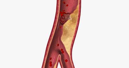 Atherosclerosis is a cardiovascular disease characterized by the gradual buildup of plaque in artery walls. 3D renderingの写真素材