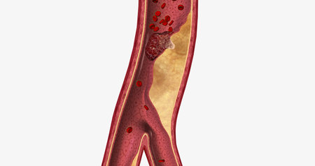 Atherosclerosis is a cardiovascular disease characterized by the gradual buildup of plaque in artery walls. 3D renderingの写真素材