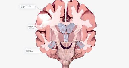 Alzheimer's Disease Brain Cross Section 3D renderingの写真素材