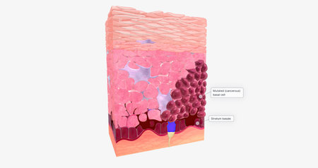 Basal Cell Carcinoma in Tissue, Stage 0 3D renderingの写真素材