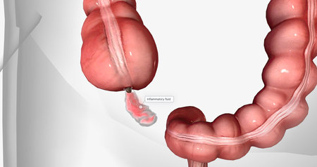 Appendicitis, Accumulation of Inflammatory Fluid 3D renderingの写真素材