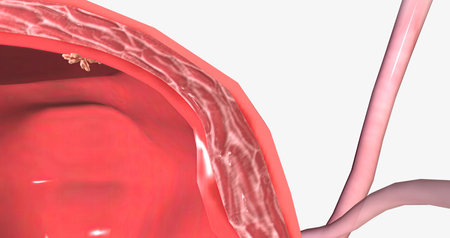 Bladder cancer is a type of cancer that originates in the urothelial cells of the bladder. 3D renderingの写真素材