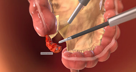 Locating and Grasping the Appendix 3D renderingの写真素材