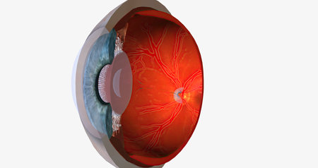 Higher than normal intraocular pressure in the absence of ocular hypertension, optic nerve damage, or visual field loss 3D renderingの写真素材