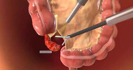 Locating and Grasping the Appendix 3D renderingの写真素材