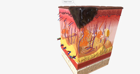 The In Stage II ALM Acral Lentiginous Melanoma 3D renderingの写真素材