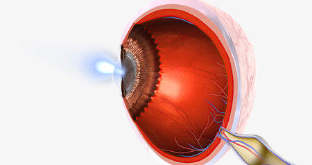 Myopia, is a common visual condition in which the eye s ability to focus on distant objects is impaired. 3D renderingの写真素材