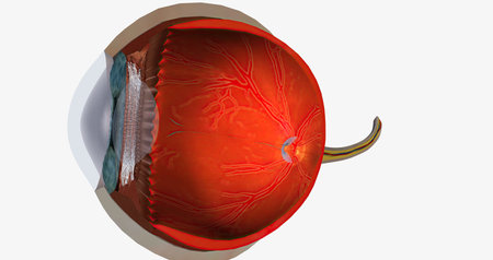 Higher than normal intraocular pressure in the absence of ocular hypertension, optic nerve damage, or visual field loss 3D renderingの写真素材