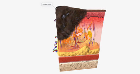 The In Stage III ALM Acral Lentiginous Melanoma 3D renderingの写真素材