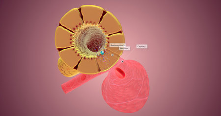 The Nephron function or Reabsorption 3D renderingの写真素材