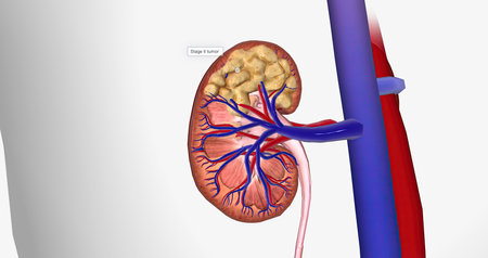 The Kidney Cancer, Stage II 3D renderingの写真素材