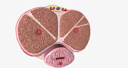 The Penis Transverse Cross Section 3D renderingの写真素材