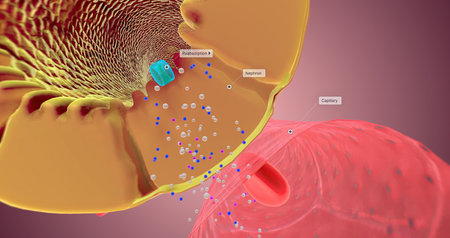 The Nephron function or Reabsorption 3D renderingの写真素材