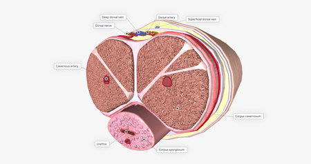 The Penis Transverse Cross Section 3D renderingの写真素材