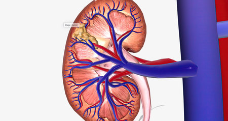 The Kidney Cancer, Stage I 3D renderingの写真素材