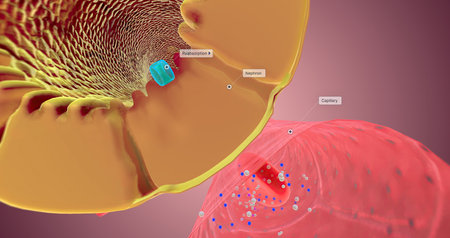 The Nephron function or Reabsorption 3D renderingの写真素材