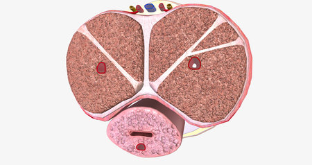 The Penis Transverse Cross Section 3D renderingの写真素材