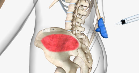 Bone marrow aspiration is a procedure in which a liquid bone marrow sample is collected and tested. 3D renderingの写真素材