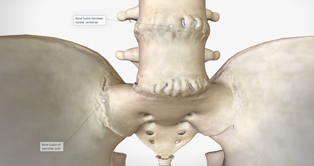 Ankylosing spondylitis is a type of chronic arthritis that primarily affects the bones of the spine. 3D renderingの写真素材