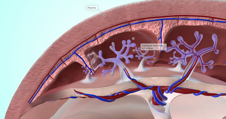 Abnormal Blood Supply to Placenta 3D renderingの写真素材