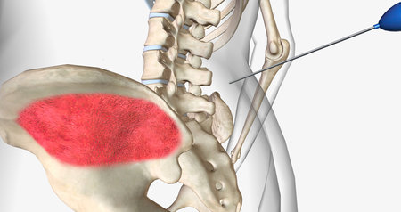 Bone marrow aspiration is a procedure in which a liquid bone marrow sample is collected and tested. 3D renderingの写真素材