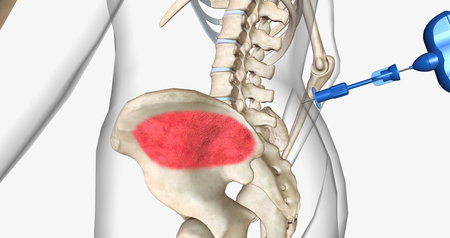 Bone marrow aspiration is a procedure in which a liquid bone marrow sample is collected and tested. 3D renderingの写真素材