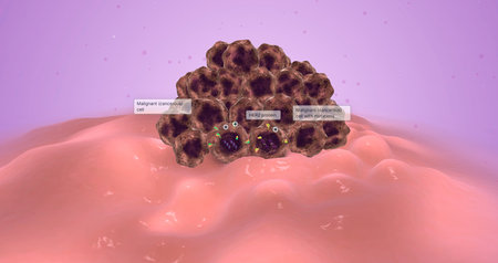 HER2 Positive Breast Cancer 3D renderingの写真素材